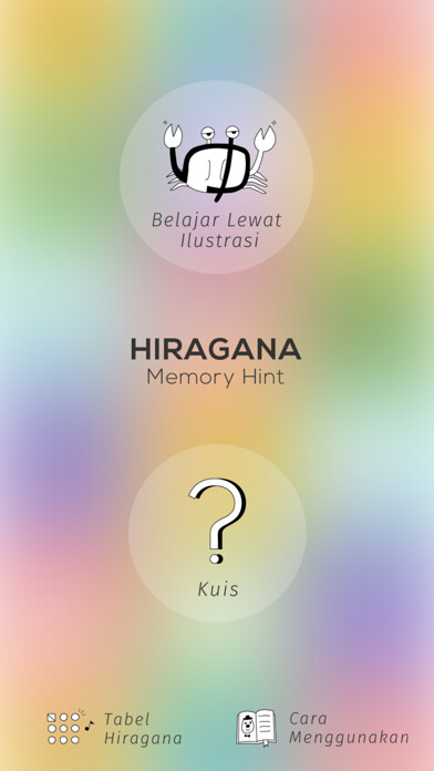 Emulate iPhone app Hiragana Memory Hint [Idn] using MyAndroid